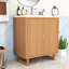Meuble-lavabo simple autoportant en bois moderne avec portes à fermeture en douceur et lavabo en résine-1848250177