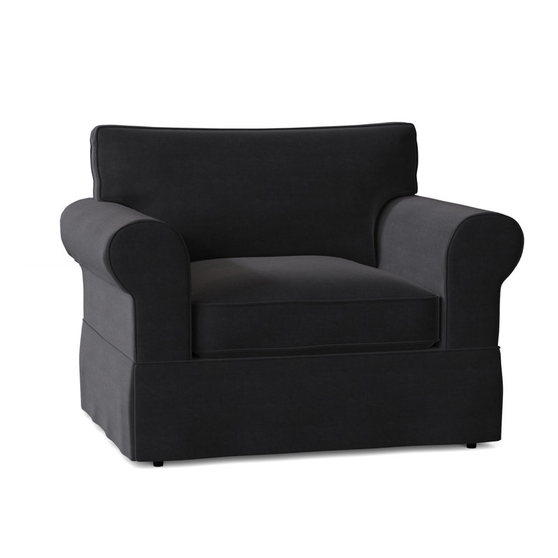Fauteuil à housse large Kingsbridge, Akiko Graphite Performance