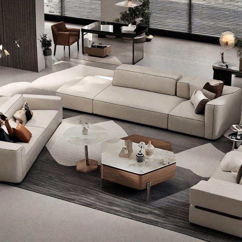 Table basse et table d'appoint Modern, Brun / Blanc