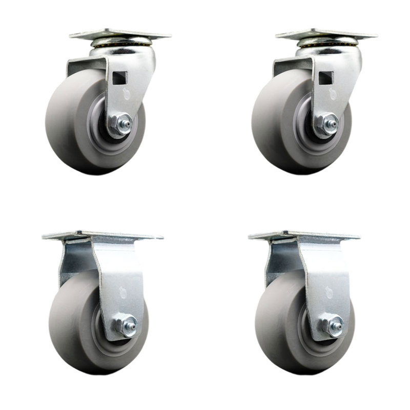 4-Piece Thermoplastic Rubber Caster Set