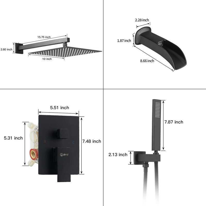 All-In-One Kit with Rough in-Valve, Matte Black