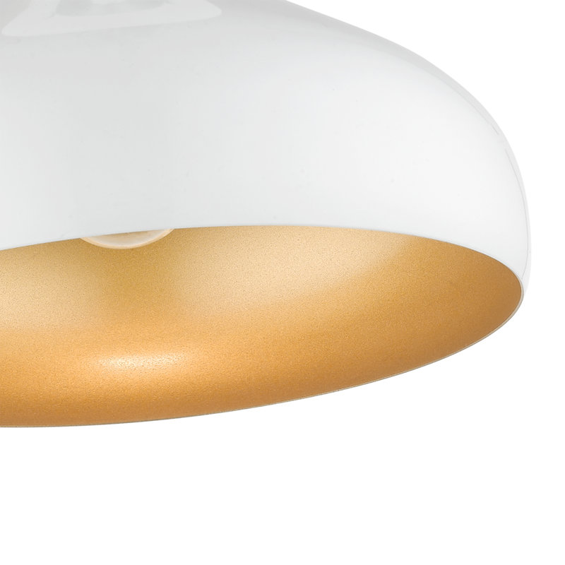 Luminaire suspendu en forme de goutte à 1 lumière Hutchcraft, H 15 po x l 13,75 po x P 13,75 po, Blanc brillant