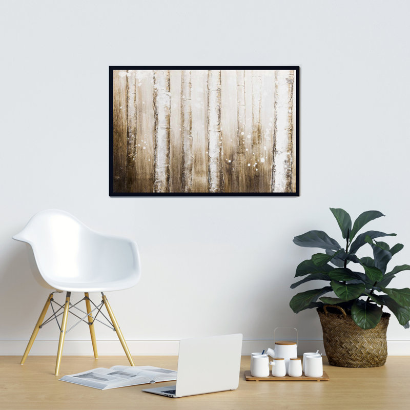 Texturized Abstract Forest Print On Canvas