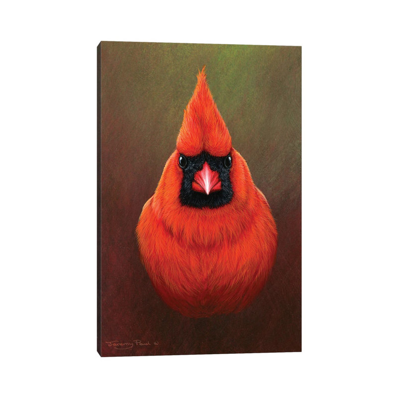 Cardinal 1 Piece Painting on Canvas, 20.32 cm H x 30.48 cm W, Wrapped Canvas
