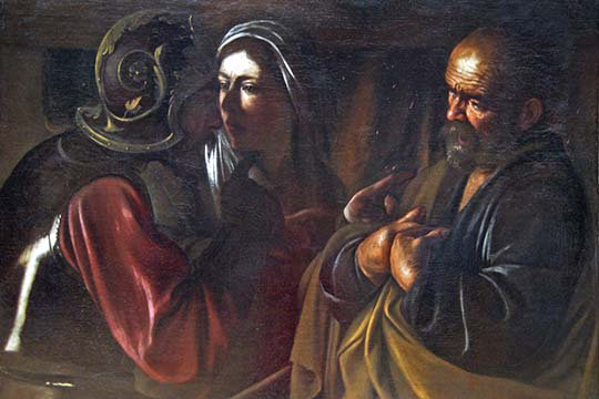 « déni de st. peter » par caravaggio-impression, H 28 po x l 42 po x P 1,5 po