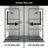Divide 34" W x 74" H Fixed Framed Shower Screen with 3/8" Striped Glass-99084414