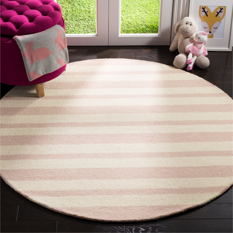 Kruetzen Hand Tufted Wool Rug, Round 5'
