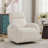 Delba 37"Modern Upholstered  Manual Swivel Rocker Glider Recliner with Rounded Armrest and Double Pockets,Nursery Rocker Recliner-421159848-404787446