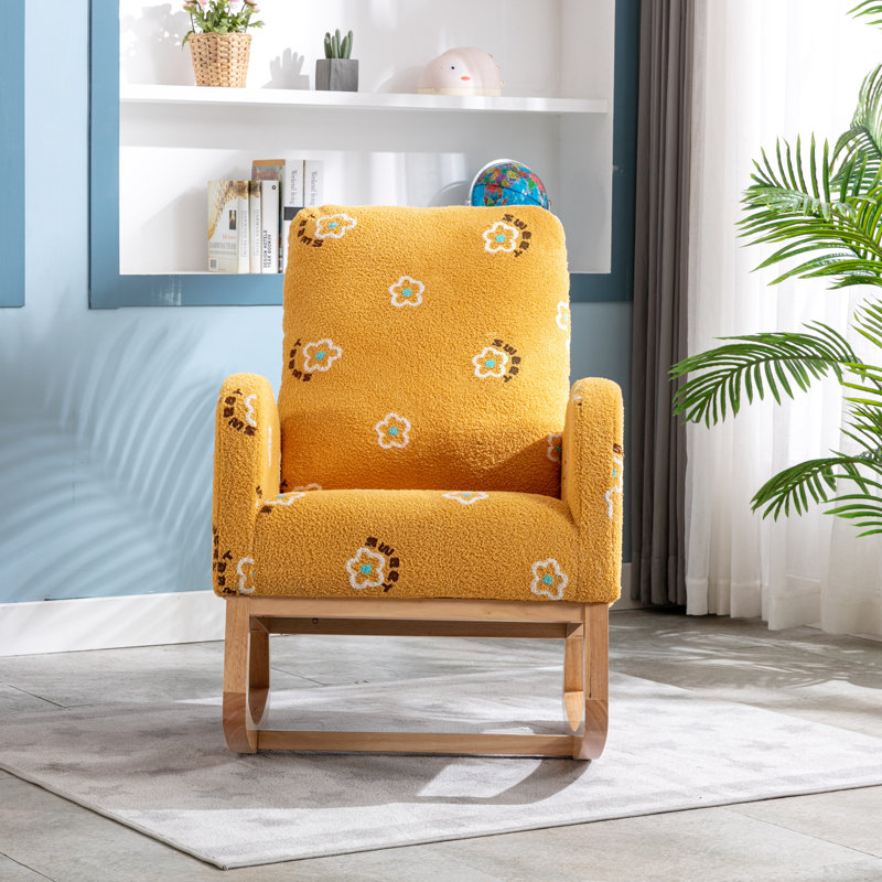 Chaise berçante Desales, Fleur jaune