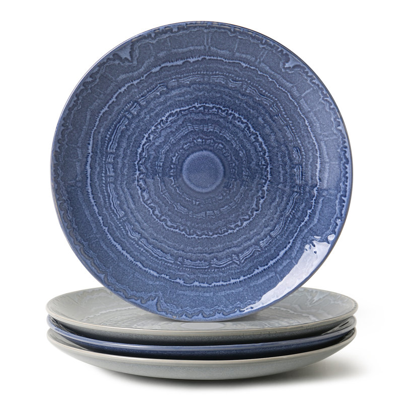  Ensemble de 4 assiettes en grès l 10,6 po Halo