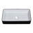 24" x 14" Ceramic Rectangular Vessel Bathroom Sink, Black and White Ceramic Above Counter Basin