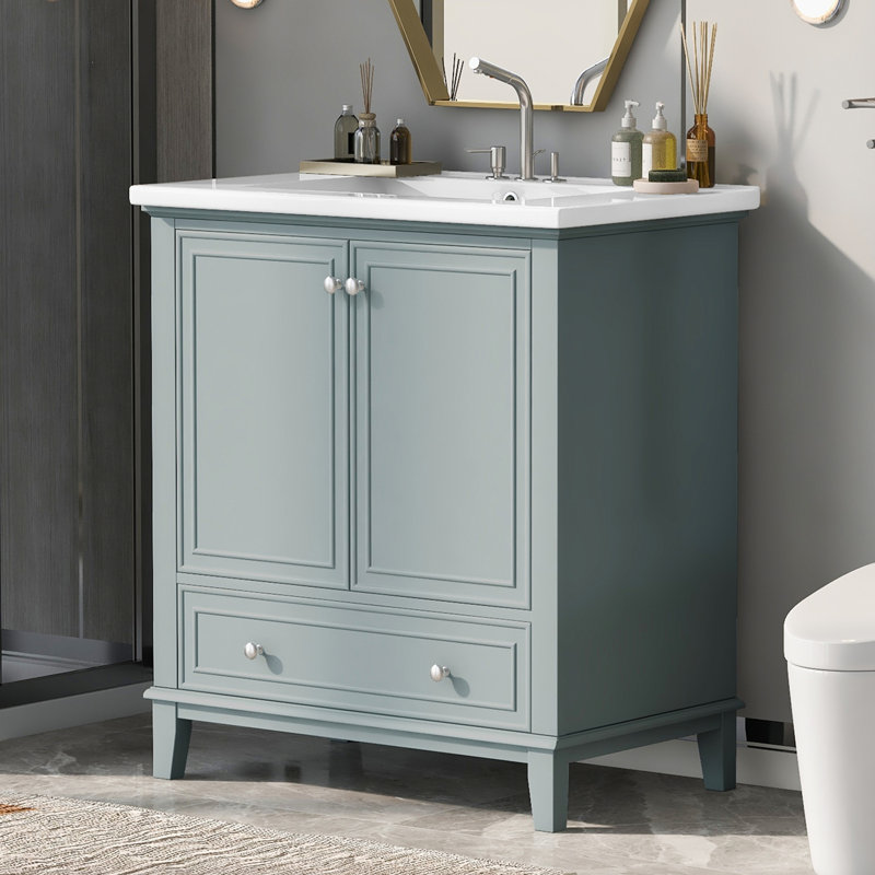 Meuble-lavabo 30 po avec lavabo, Vert