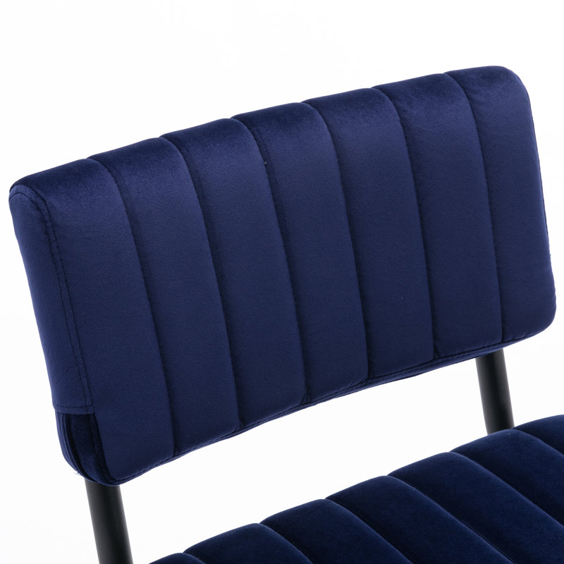 Tabouret Estes, Velours bleu saphir, Tabouret de comptoir (siège d'une hauteur de 24 p