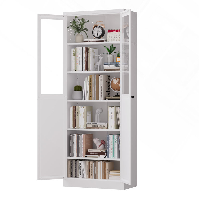 Cabinet 72" Metal Kitchen Pantry With Doors And Shelves, Tall Heavy-Duty Adjustable Storage Organizer, Tool-Free Assembly Freestanding For Living Room, Bathroom, White