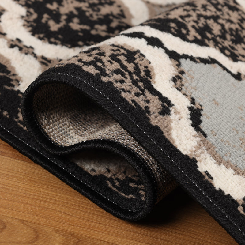 Tapis d'intérieur à motif géométrique en treillis Ahtzired, Rectangle 4 pi x 6 pi