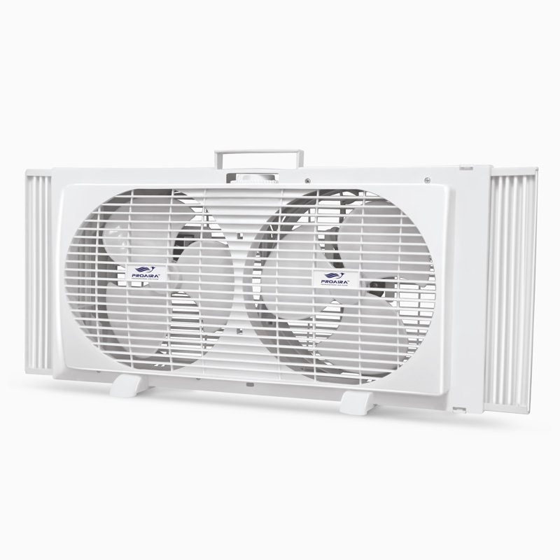 9" Reversible Twin Window Fan, 2 Speed Control Extendable 22-1/4" To 31-1/4"