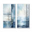 «White and Blue Winter Forest Collage IV - Winter Landscape», ensemble de 2 reproductions d'art sur toile-1424762486-1424762483