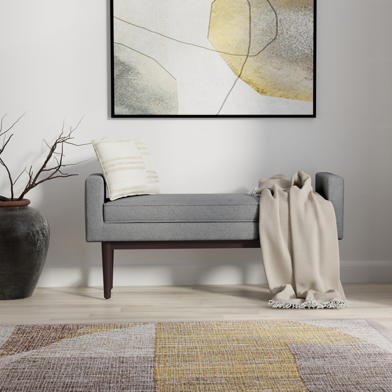 Banc de rangement avec repose-pieds l Scott, H 21,30 po x l 46,10 po x P 14,80 po, Gris étain