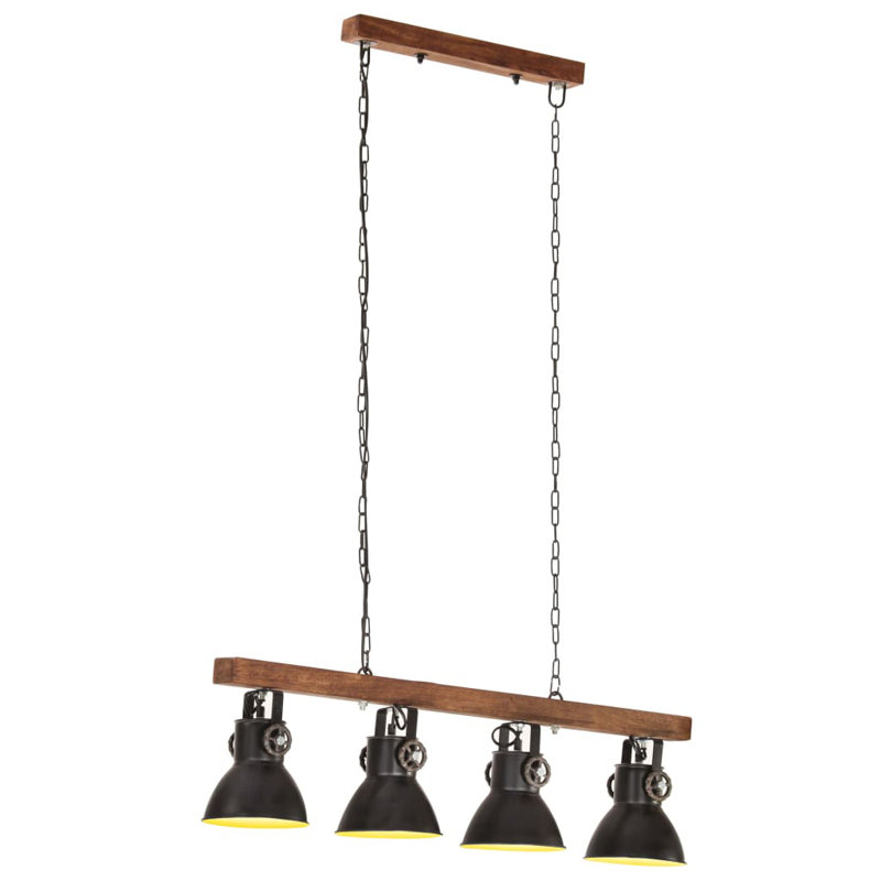 Ewan 4 - Light Brown Kitchen Island Pendant, Black