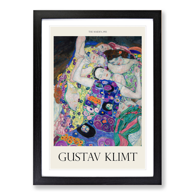 The Maiden by Gustav Klimt - Picture Frame Painting, Black Framed, 65cm H x 48cm W x 2cm D