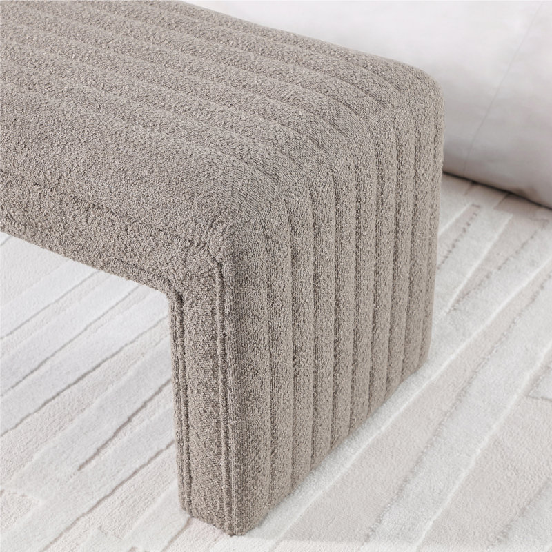Banc rembourré Zino Boucle, Taupe