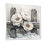 Pivoines d'hiver par la clôture enneigée III - pivoines, art mural sur toile