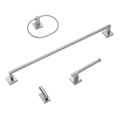 GlideRite Avalon Collection 4-Piece Bathroom Hardware Set - 9024-KIT-SQ