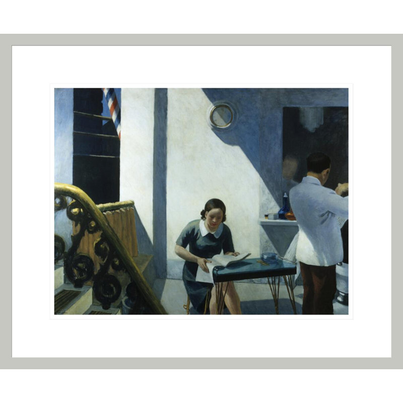 «Barber Shop» par Edward Hopper - impression giclée encadrée, H 17,75 po x l 21,33 po