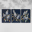 Floral Study Series LVII - Ensemble de 3 toiles tendues avec châssis - Prêt à être accroché