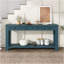 Console / canapé avec tiroirs de rangement et tablette inférieure pour le vestibule (bleu foncé)-393897546