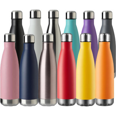 17 Oz Vacuum Insulated Stainless Steel Sport Water Bottle – 12 Pack (colorful)
