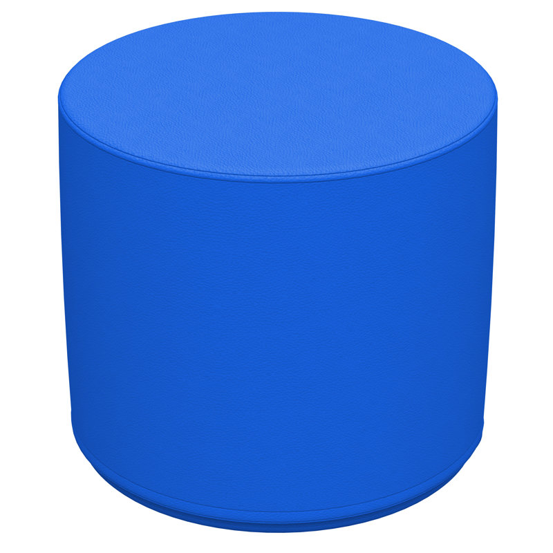 SoftScape Round Ottoman, Blue/Seafoam