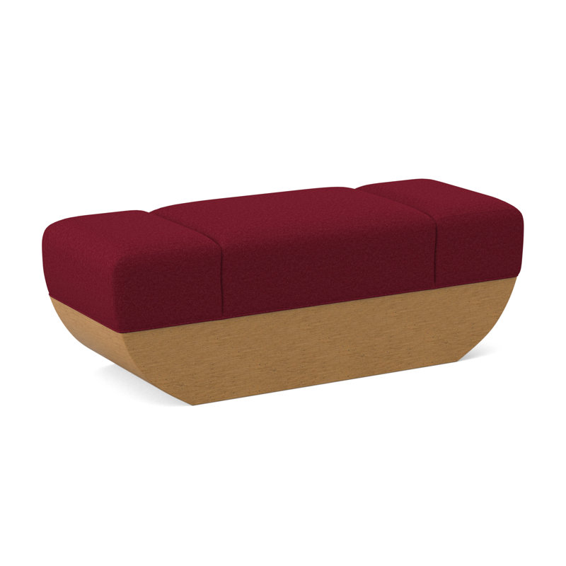 Ark Upholstered Bench, Margaret Lipstick Polyester Blend, Amber