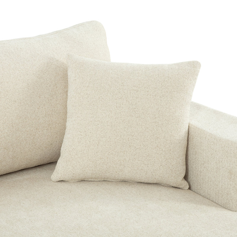 56.3" Wide Extra-Large Sofa Bed, Chenille, Beige