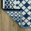 Tapis intérieur / extérieur à motif géométrique ivoire / bleu Ramveer-176703479