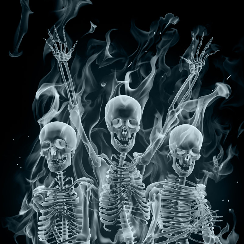 «Smoke Skeletons», impression sur toile tendue, L 12 po x H 12 po x P 1,25 po