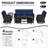 5-Person PE Wicker Outdoor Patio Set With Sofa,Chairs,Ottomans,2 Tables & Blue Cushions-1105843287
