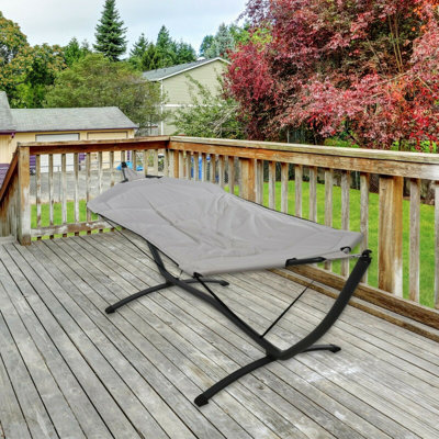 Arika Hammock with Metal Base 260cm Light Grey
