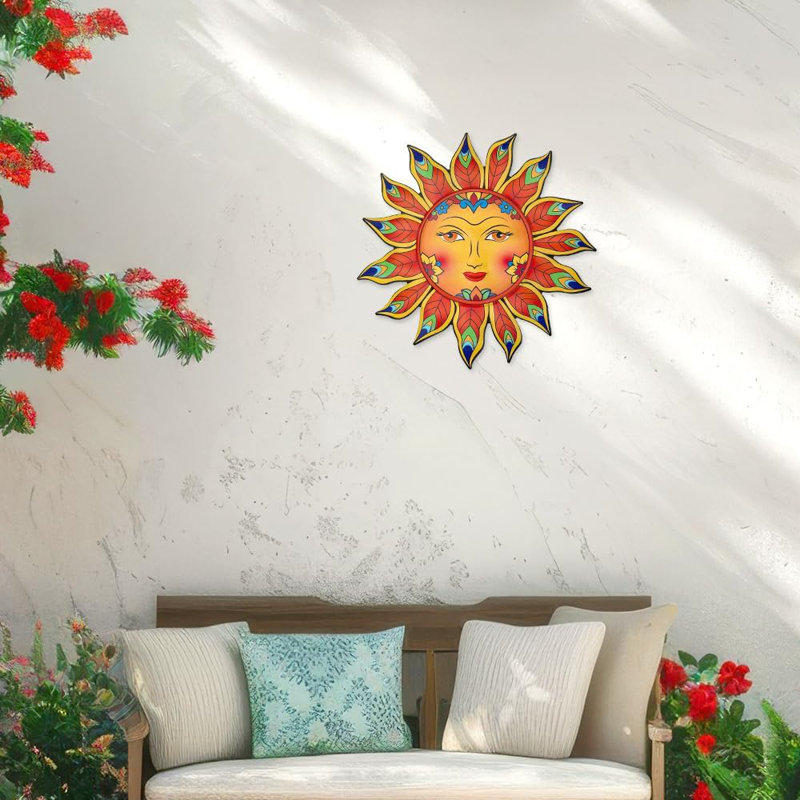 Décoration murale tournesol en métal 13 po