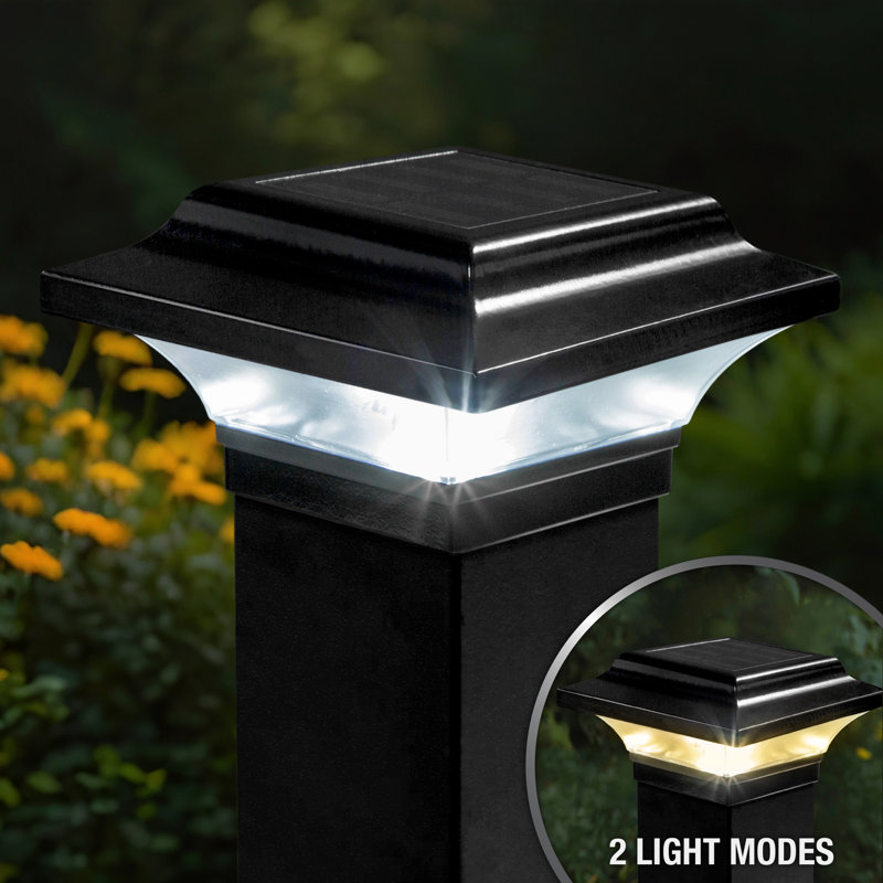 Black Aluminum LED Solar Post Cap Light Multipack