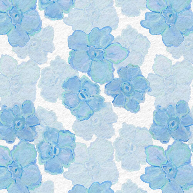 Trois Fleurs Lumbar Pillow Cover & Insert, Bleue Floral