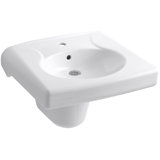 Brenham Ceramic 22" Wall Mount Bathroom Sink with Overflow