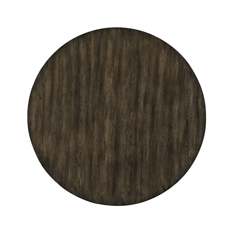 Tennyson Wood Dining Set With 48" Round Dining Table And 4 Open Back Chairs, Walnut
