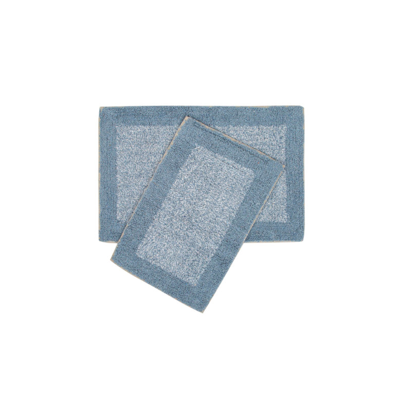 Ensemble de 2 tapis de bain Hazem, Bleu pétrole