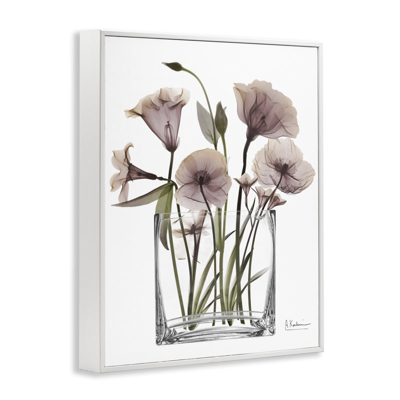 Modern Elegant Vase Framed Giclee, design by Albert Koetsier, 20" H x 16" W, Coastal White Framed Giclee