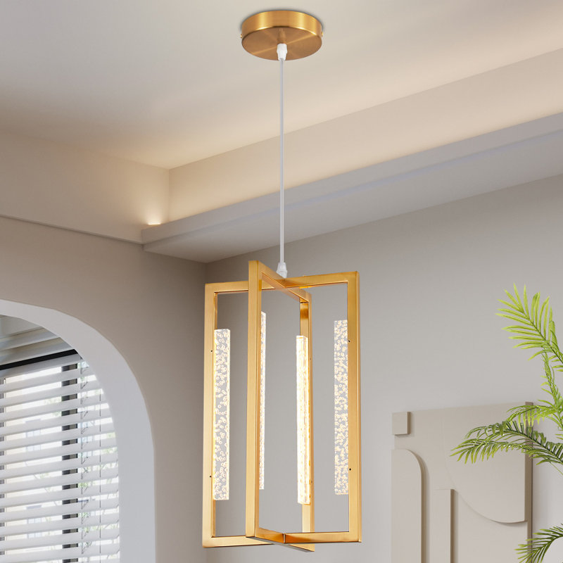 Siloam 4 - Light Square/Rectangle LED Pendant, Gold