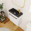 Meuble-lavabo flottant simple 20 po avec plateau en résine Zeb