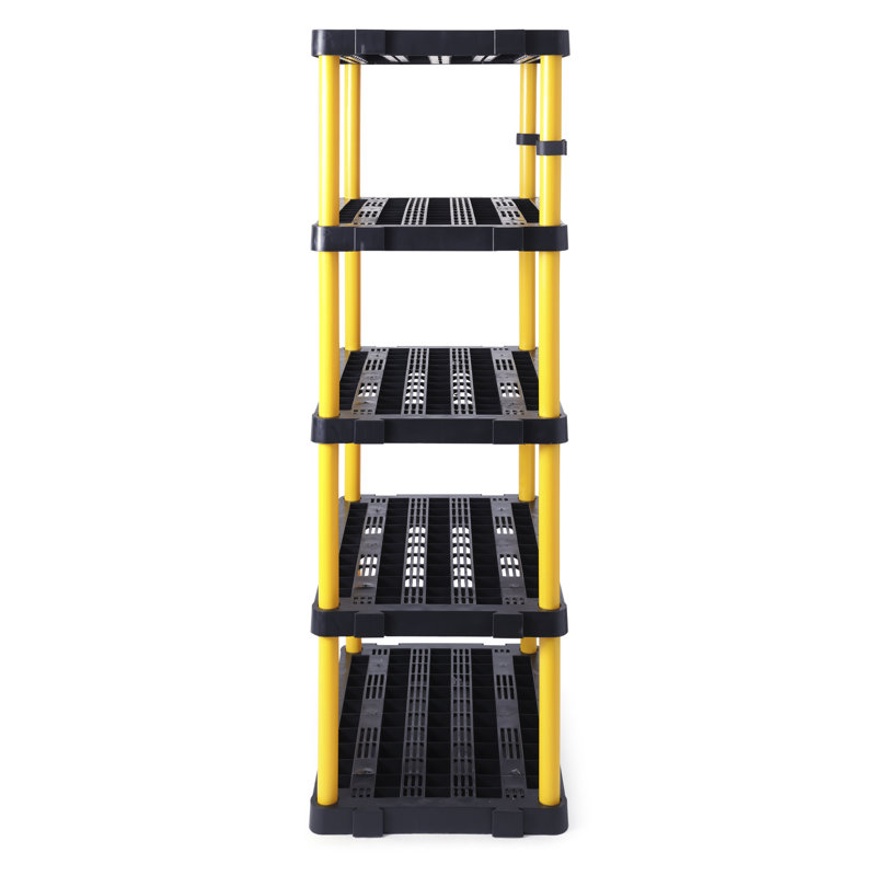 Très grande étagère en plastique ventilé de qualité supérieure Grace Living, noir (paquet de 2)