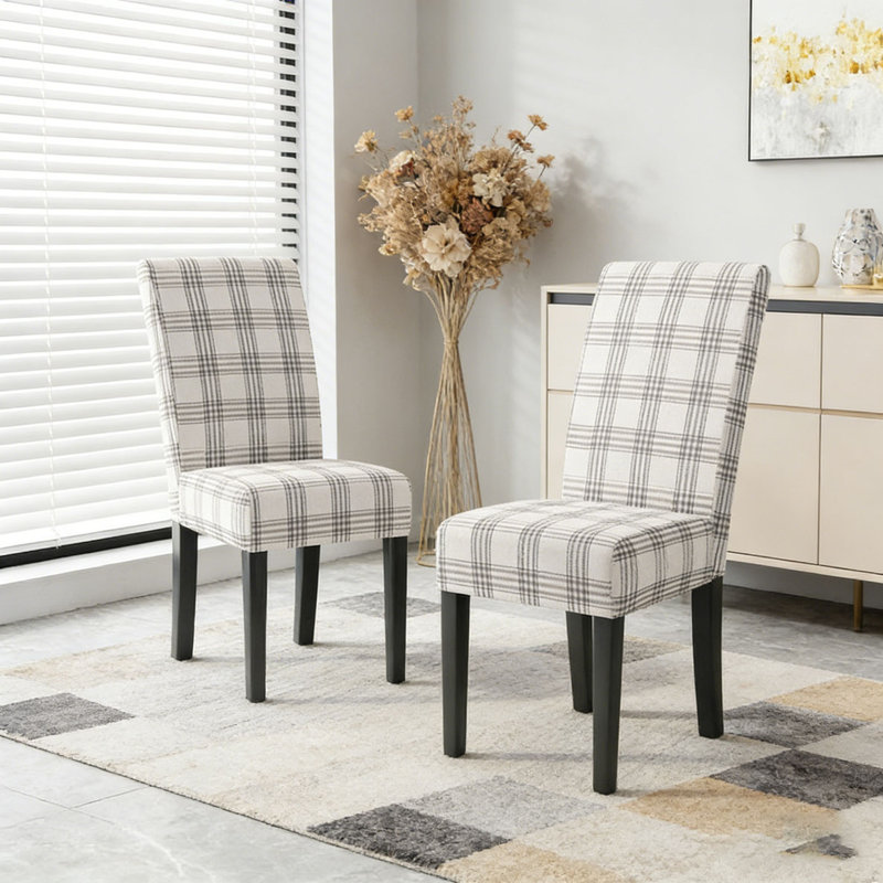 Chaise de salle à manger, Carreauté gris