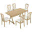 Ensemble de table de salle à manger 7 pièces avec sièges rembourrés-1738305752